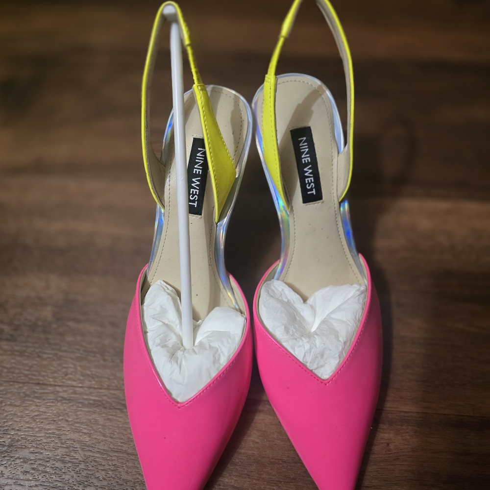 Nine West Pink and Yellow Women's Heels